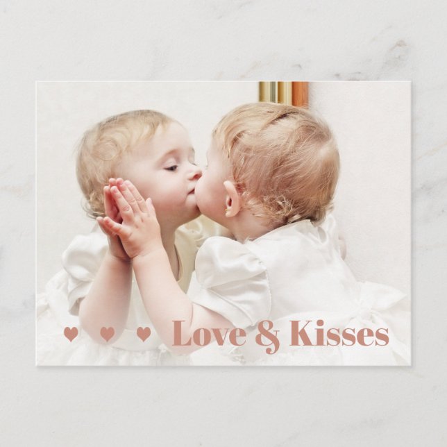 Love and Kisses Photo Valentine Postcard (Front)