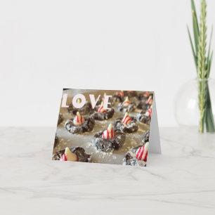 Love and kisses season's greetings thank you card