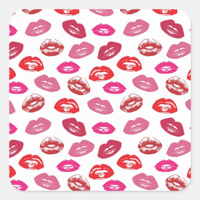 Love And Kisses Square Sticker (Front)