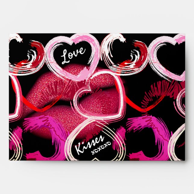 Love and Kisses Valentine's Day Envelope (Front)