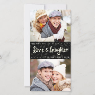 Love and Laughter Vertical Holiday Photo Card