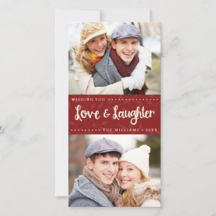 Love and Laughter Vertical Holiday Photo Card