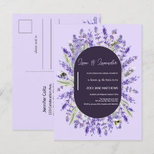 Love and Lavender   Budget Bridal Shower Invite Postcard