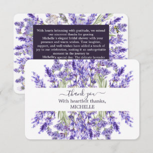 Love and Lavender Elegant Bridal Thank You Card
