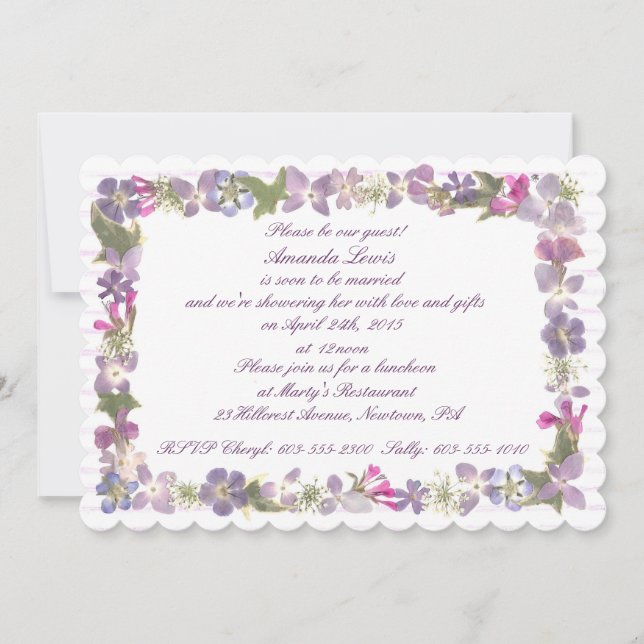 Love and lavender invitation (Front)