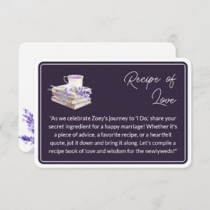 Love and Lavender Recipe of Love Enclosure Card