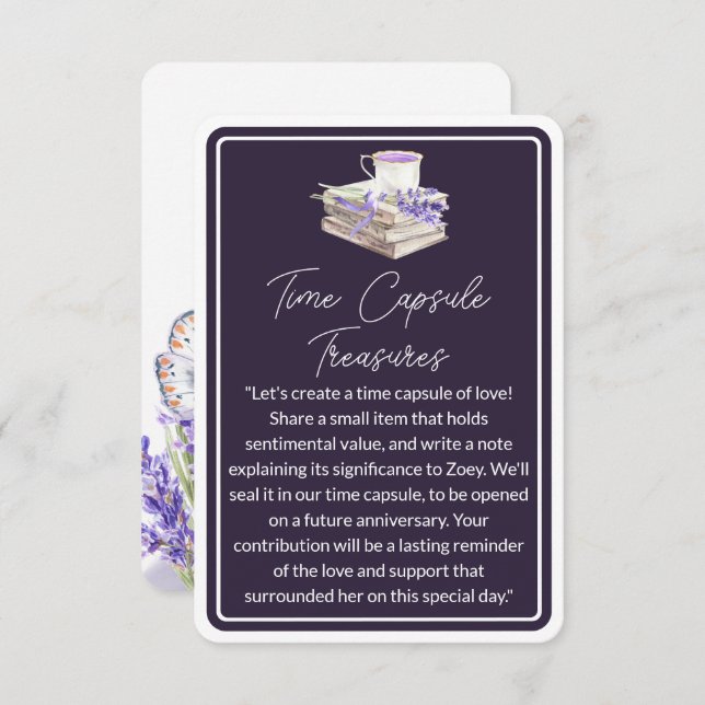 Love and Lavender | Time Capsule Treasures Enclosure Card (Front/Back)