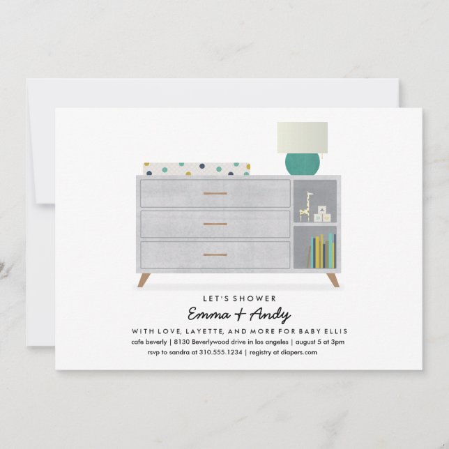 Love and Layette Baby Shower Invitations (Front)
