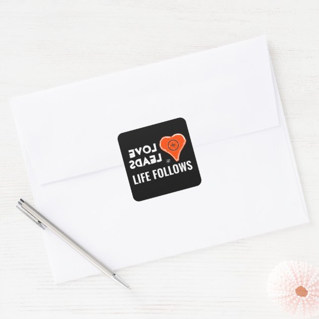 Love and life v2a square sticker (Envelope)