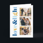 "Love and Light" Gallery of 3 Photos Hanukkah Holiday Card<br><div class="desc">These beautiful Hanukkah greeting cards are fully customisable. Add your own photo and message for a one of a kind design.</div>