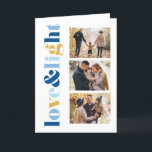 "Love and Light" Gallery of 3 Photos Hanukkah Holiday Card<br><div class="desc">These beautiful Hanukkah greeting cards are fully customisable. Add your own photo and message for a one of a kind design.</div>
