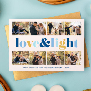 "Love and Light" Gallery of 8 Photos Hanukkah Holiday Card