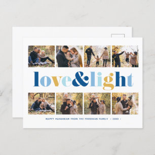 "Love and Light" Gallery of 8 Photos Hanukkah Holiday Postcard