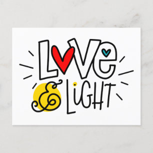 Love and Light, hand lettered Postcard