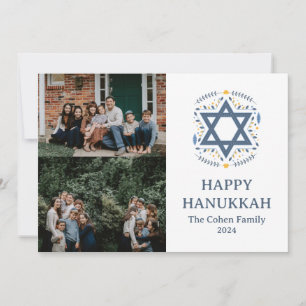 Love and Light Hanukkah family photo collage Holiday Card