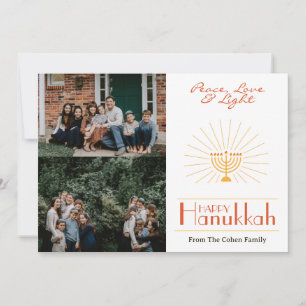 Love and Light Hanukkah family photo collage Holiday Card