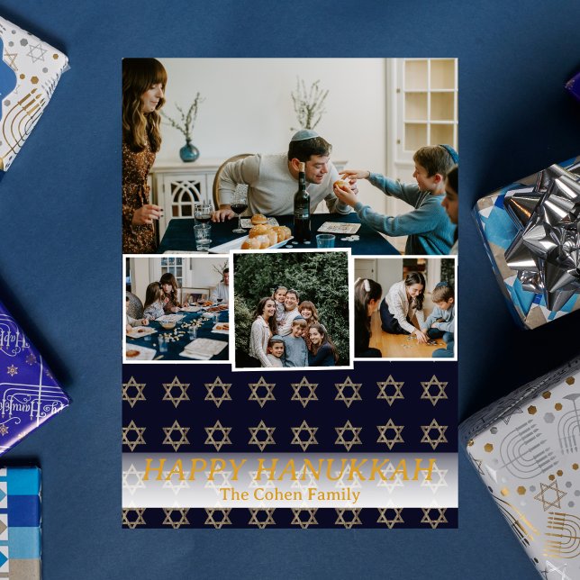 Love and Light | Hanukkah family photo Collage Holiday Card (Creator Uploaded)