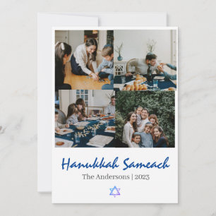 Love and Light   Hanukkah family photo Collage Holiday Card