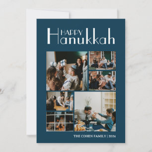 Love and Light Hanukkah family photo collage Holiday Card