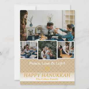 Love and Light   Hanukkah family photo Collage Holiday Card