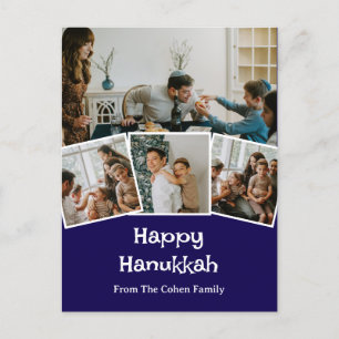 Love and Light   Hanukkah family photo Collage Holiday Postcard