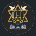 Love and Light Hanukkah Jew Menorah Jewish Chanuka Classic Round Sticker<br><div class="desc">Hanukkah is a Jewish festival commemorating the rededication of the Second Temple It is also known as the Festival of Lights,  Chanukah.</div>