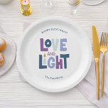 "Love and Light"  Hanukkah Label Paper Plate<br><div class="desc">"Love and Light"  Hanukkah design.</div>
