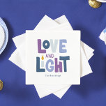 "Love and Light" Happy Hanukkah Custom Napkin<br><div class="desc">Personalised Hanukkah themed design.</div>