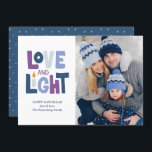 "Love and Light" Happy Hanukkah Photo Holiday Card<br><div class="desc">"Love and Light"  Happy Hanukkah Photo Holiday design.</div>