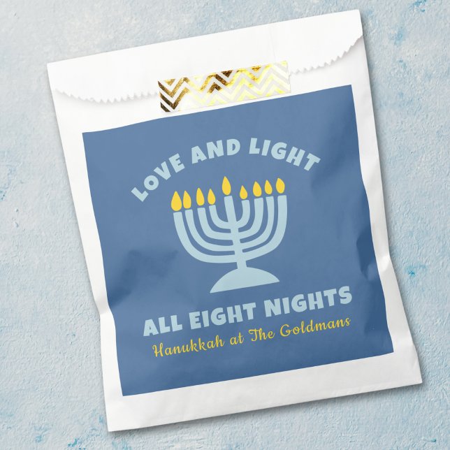 "Love and Light" Jewish Eight Nights of Hanukkah Favour Bag (Creator Uploaded)
