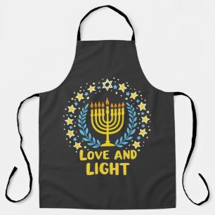 Love and Light Menorah Jewish Hanukkah Holiday Apron