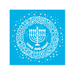 Love and light menorah  self-inking stamp