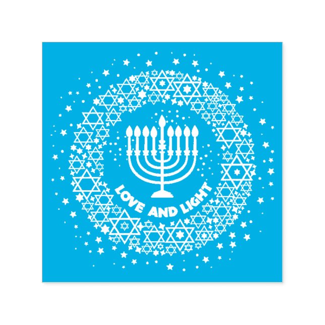 Love and light menorah  self-inking stamp (Design)