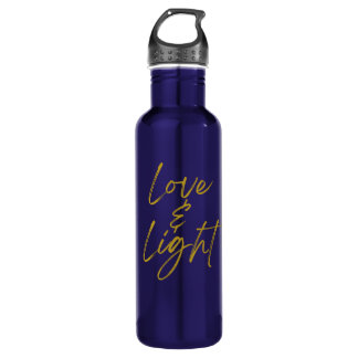 Love and Light message water bottle
