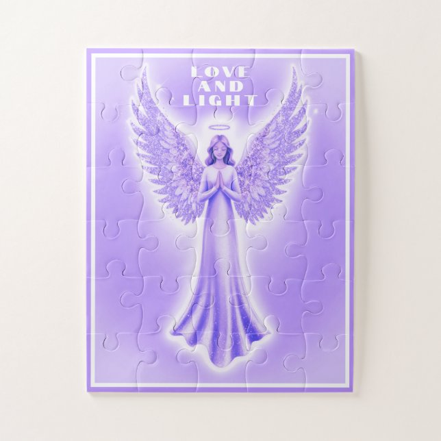 Love And Light Purple Healing Angel 30 Piece Jigsaw Puzzle (Vertical)