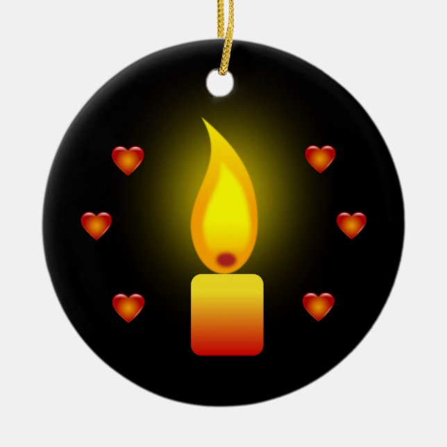'Love and Light' quote ' Ceramic Tree Decoration (Front)