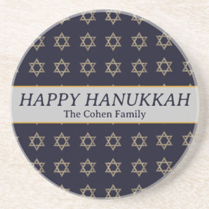 Love and Light Simple Elegant Hanukkah family Coaster