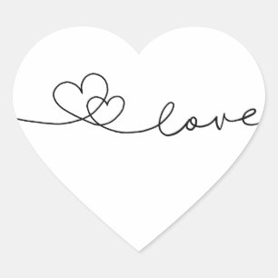 love and linking hearts  heart sticker