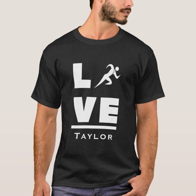 Love And Live Athletics Track And Field Sports Fan T-Shirt (Front)