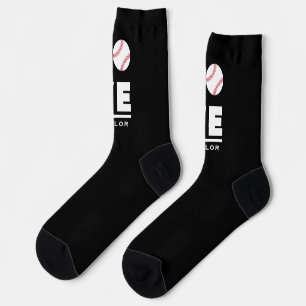 Love And Live Baseball Sports Fan Custom Name Socks