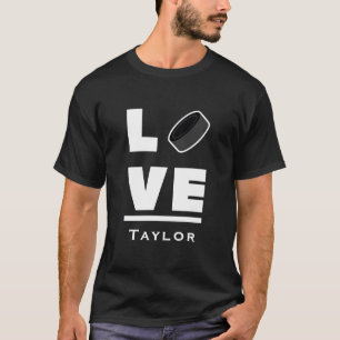 Love And Live Ice Hockey Sports Fan Custom Name T-Shirt