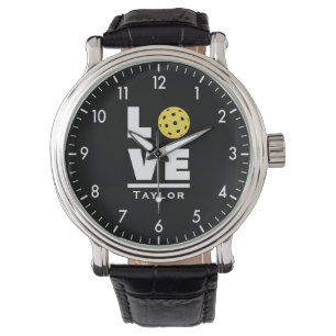 Love And Live Pickleball Sports Fan Custom Name Watch