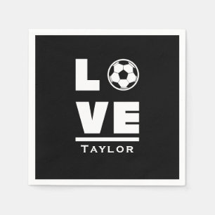 Love And Live Soccer Football Sports Fan Napkin