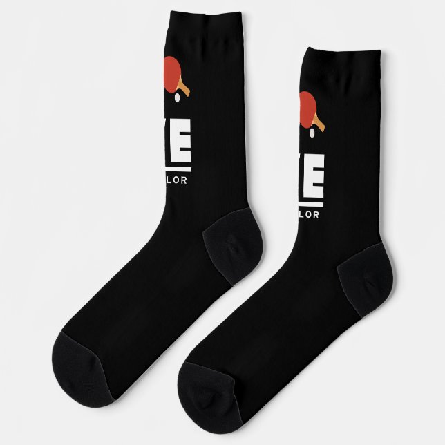 Love And Live Table Tennis Sports Fan Custom Name Socks (Left)