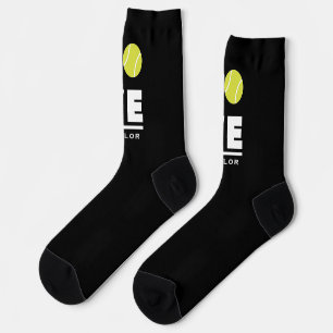 Love And Live Tennis Sports Fan Custom Name Socks