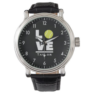 Love And Live Tennis Sports Fan Custom Name Watch