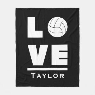 Love And Live Volleyball Sports Fan Custom Name Fleece Blanket