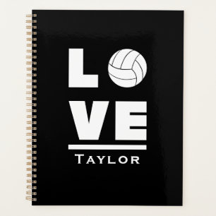 Love And Live Volleyball Sports Fan Custom Name Planner