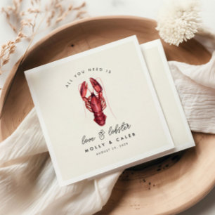 Love and Lobster Seafood Ocean Rehearsal Dinner Napkin