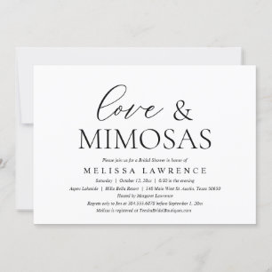 Love and Mimosas, Modern Bridal Shower Party Invitation